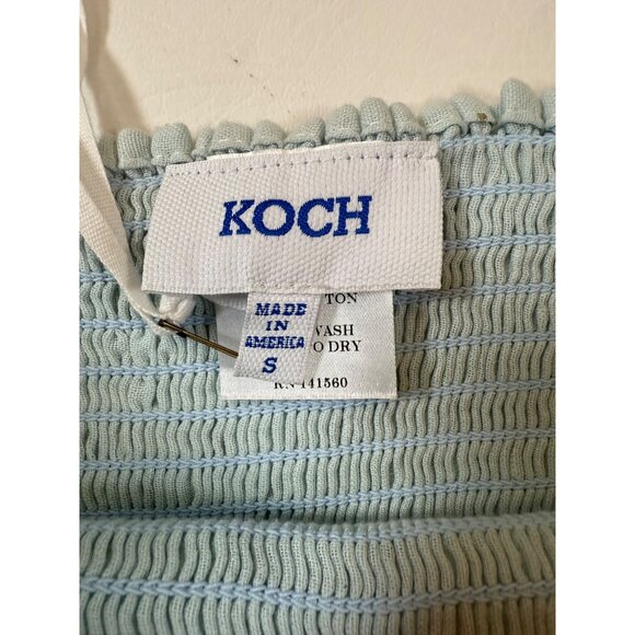 NWT Koch Nicole Skirt Bayou Blue Ruffle Hem Gold Accents Cotton Fabric (GG71) - Picture 7 of 8